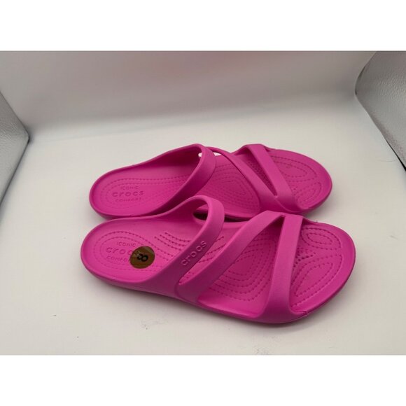 Crocs Electric Pink Women's Kadee II Flip Flop Sandal 206756 w8 - Picture 1 of 11